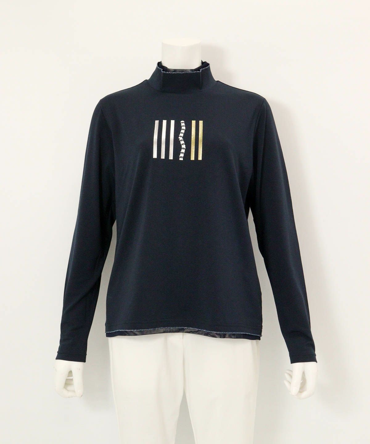 部分チュールUV冷感プルオーバー（ネイビー）