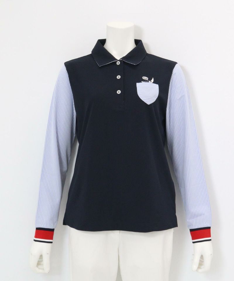 ストライプ切替速乾ポロシャツ|ピッコーネクラブ - ゴルフウェアや婦人