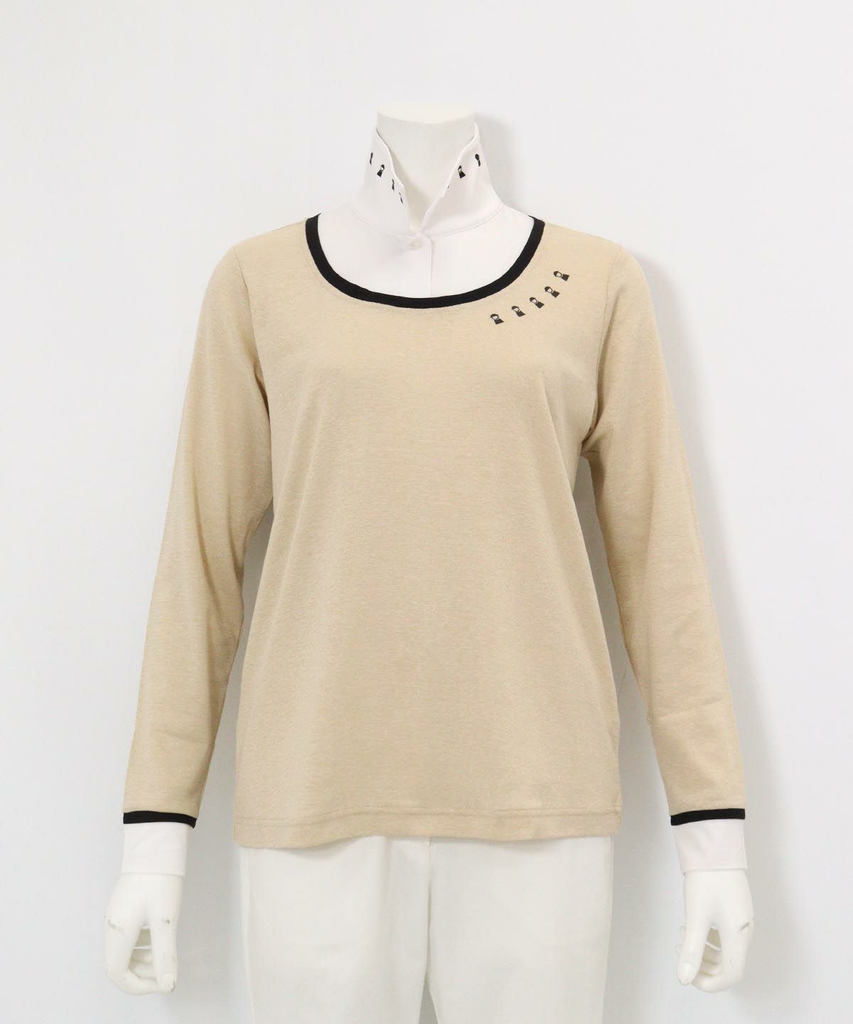 レイヤード風プルオーバー(ベージュ)前