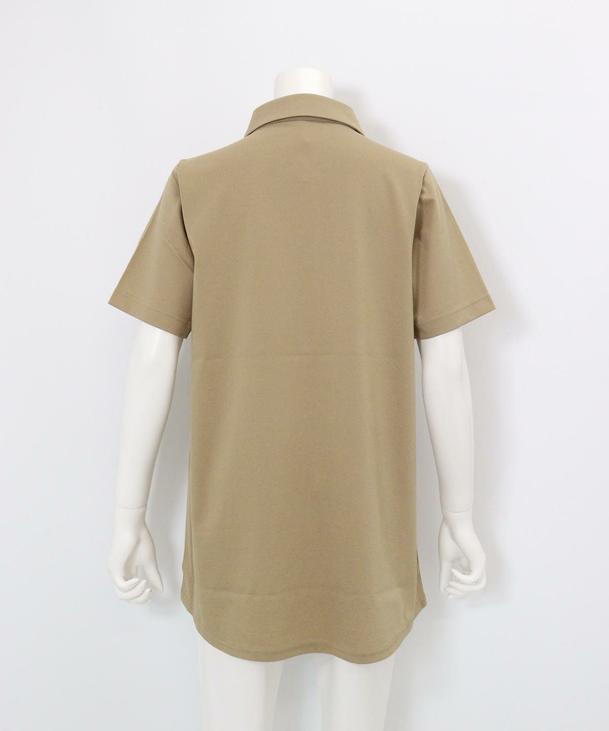 半袖ポロチュニック(ベージュ)前