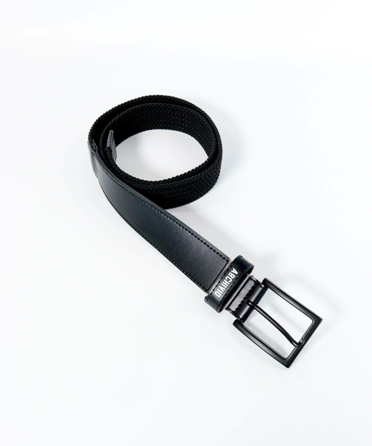 【メンズ】ホールレス編みベルト（ブラック）