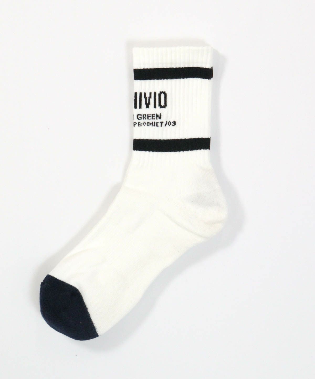 【メンズ】ワードロゴリブソックス（ホワイト）