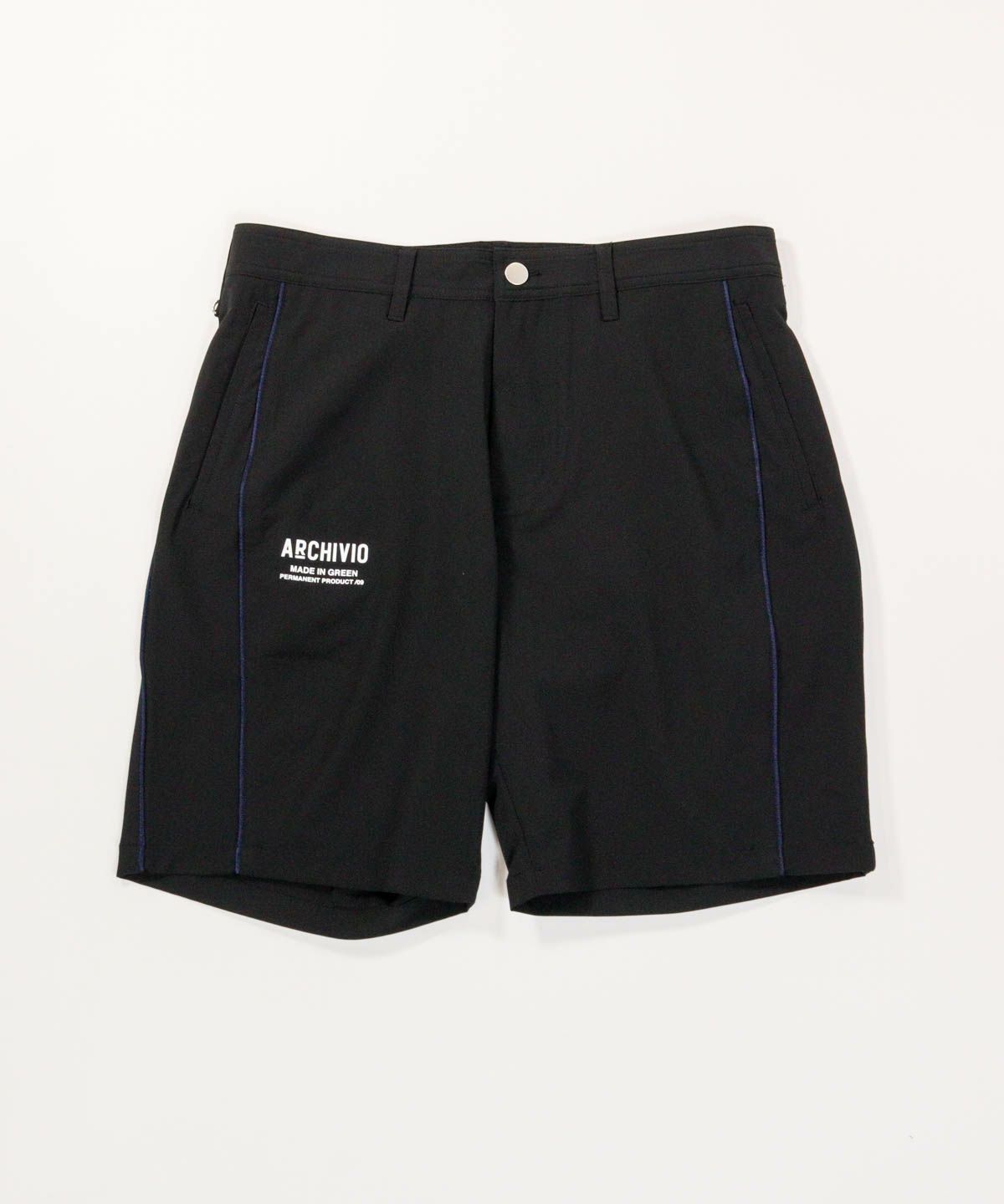 【メンズ】パイピングラインショートパンツ（ブラック）