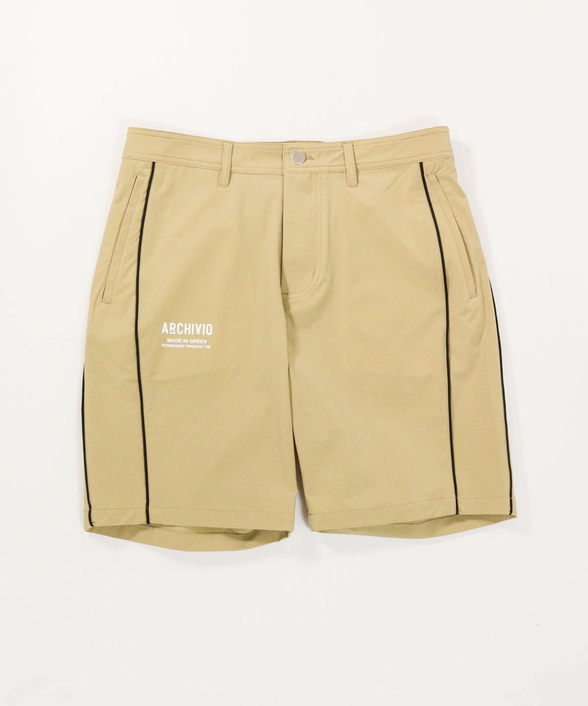 【メンズ】パイピングラインショートパンツ（ベージュ）
