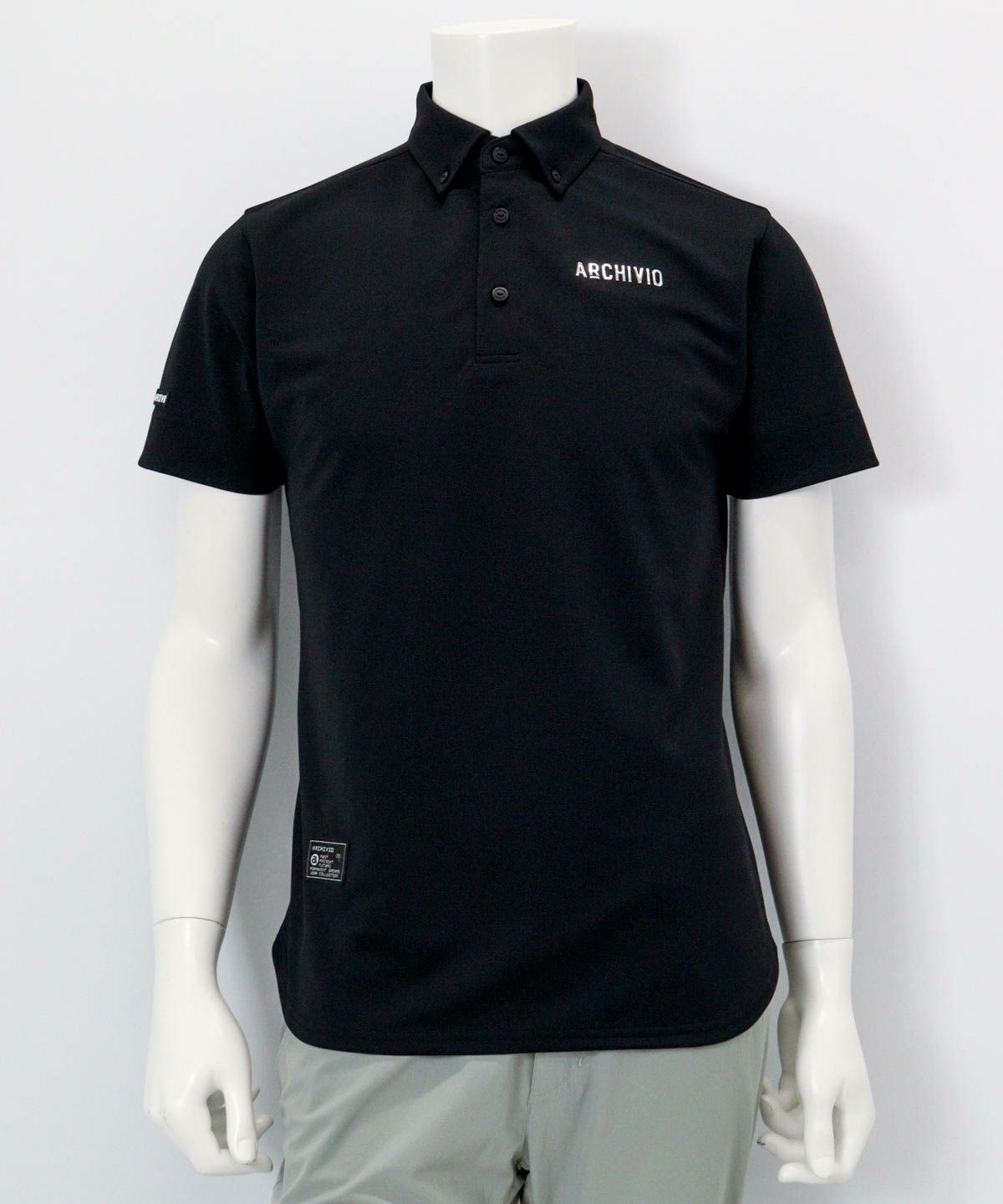 【メンズ】メタルロゴUV速乾カノコポロシャツ（ブラック）