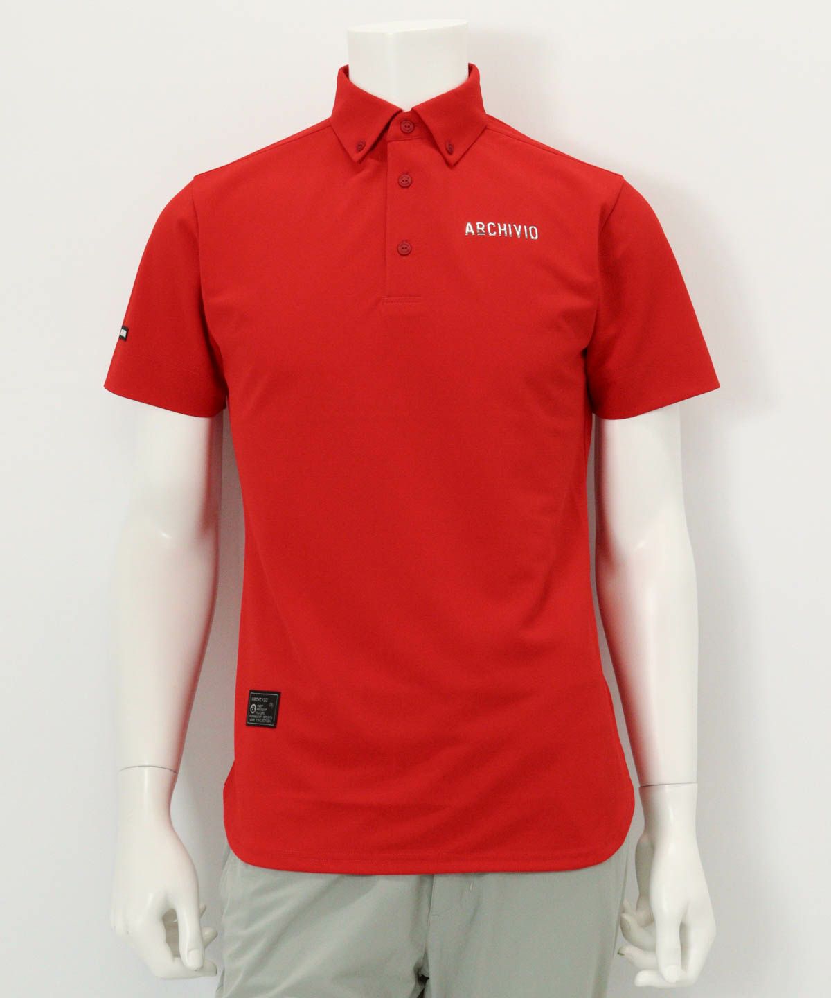 【メンズ】メタルロゴUV速乾カノコポロシャツ（レッド）