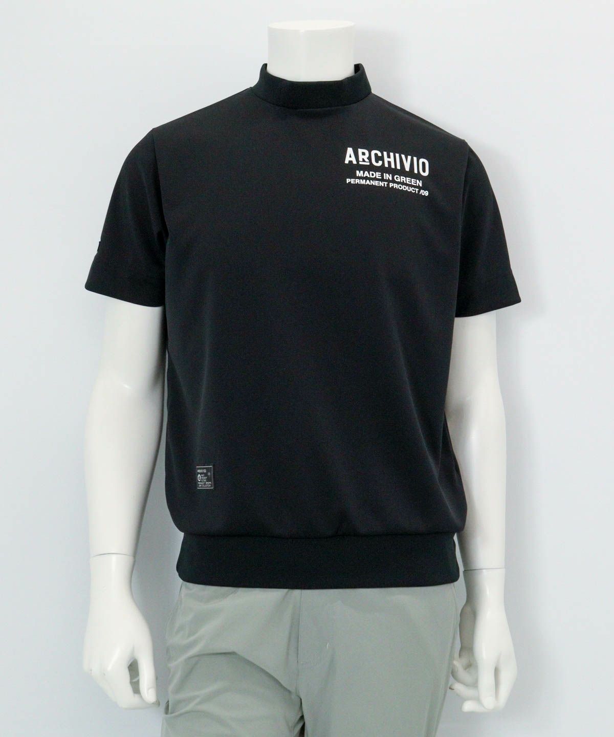 【メンズ】UV速乾モックネックプルオーバー（ブラック）