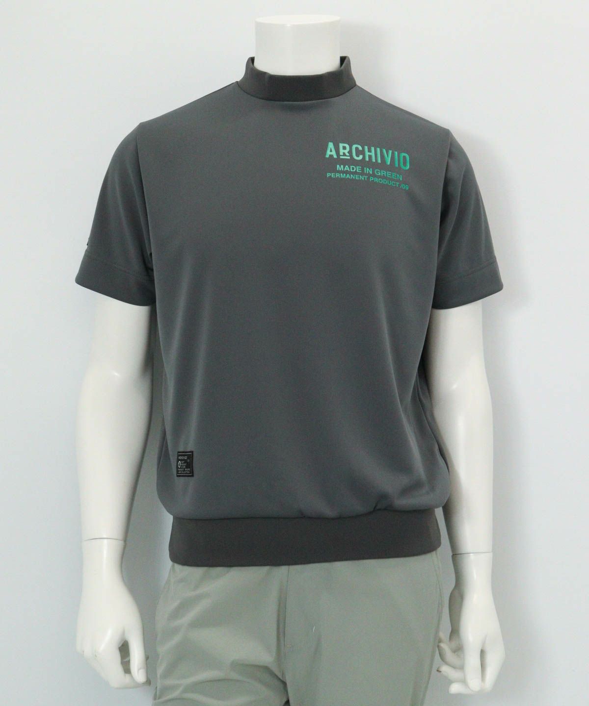 【メンズ】UV速乾モックネックプルオーバー（グレー）