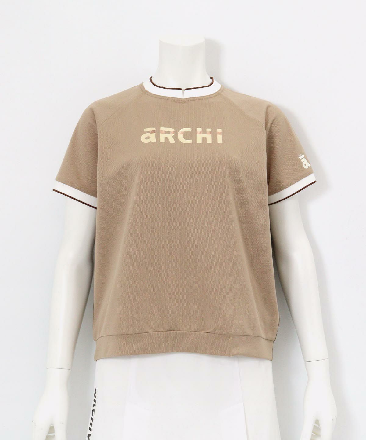 前後配色UV速乾カノコプルオーバー（ベージュ）