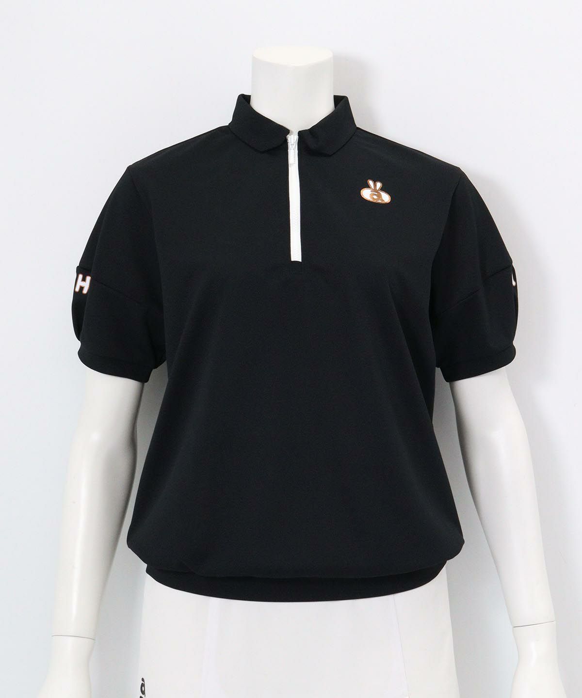 ハーフジップUV速乾カノコプルオーバー（ブラック）