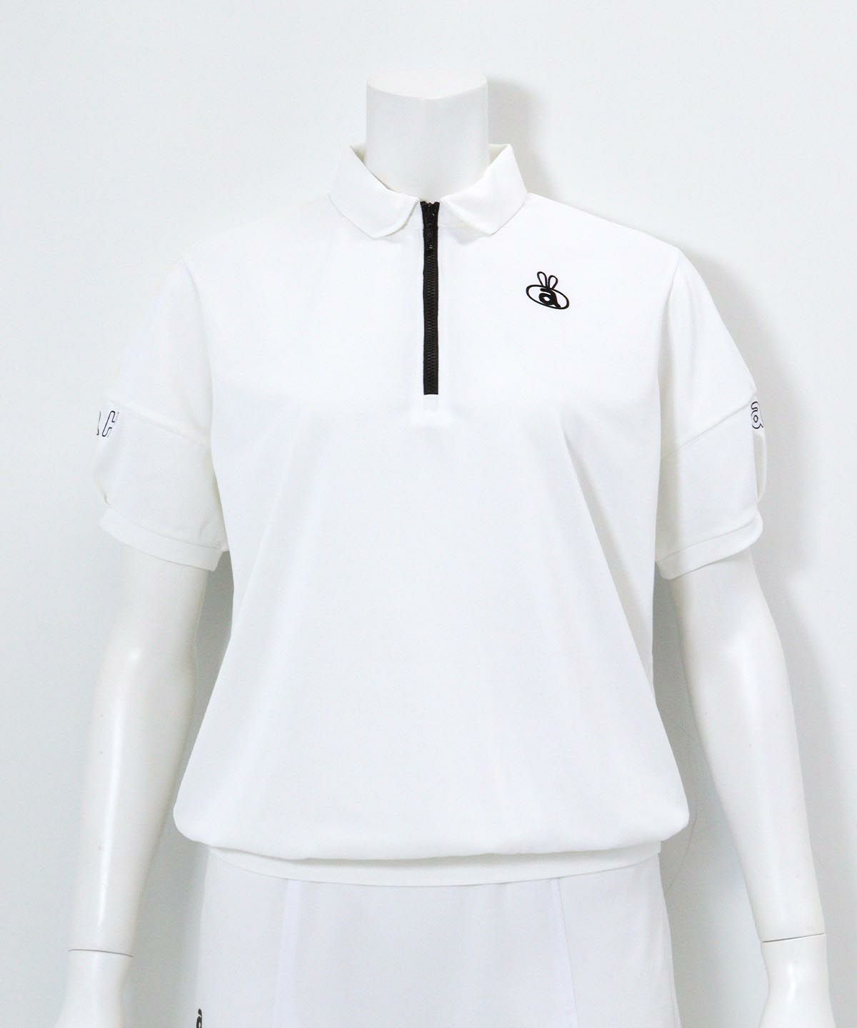 ハーフジップUV速乾カノコプルオーバー（ホワイト）