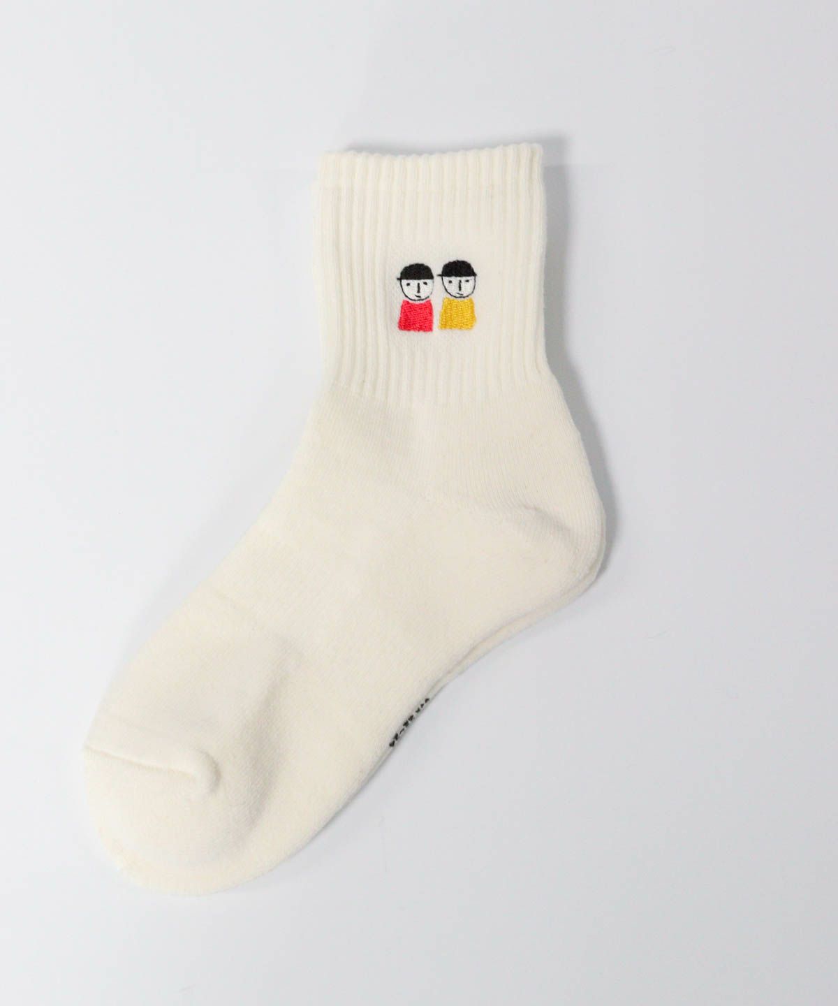 ピコ刺繍リブソックス(ホワイト)