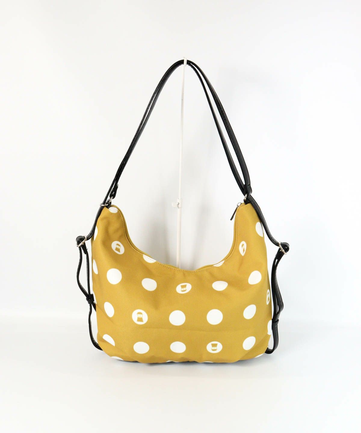 ドット柄２WAYバッグ（イエロー）