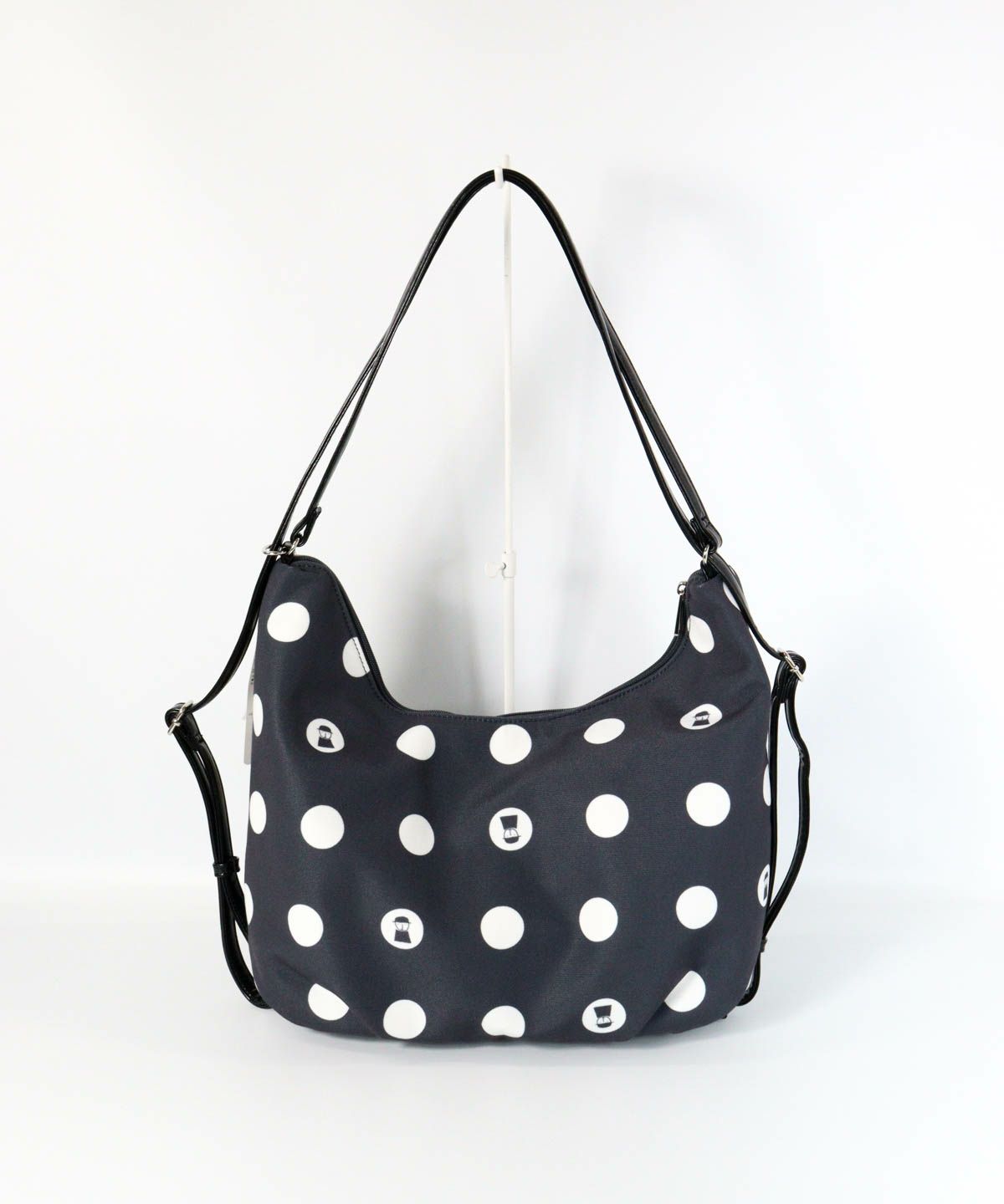 ドット柄２WAYバッグ（グレー）
