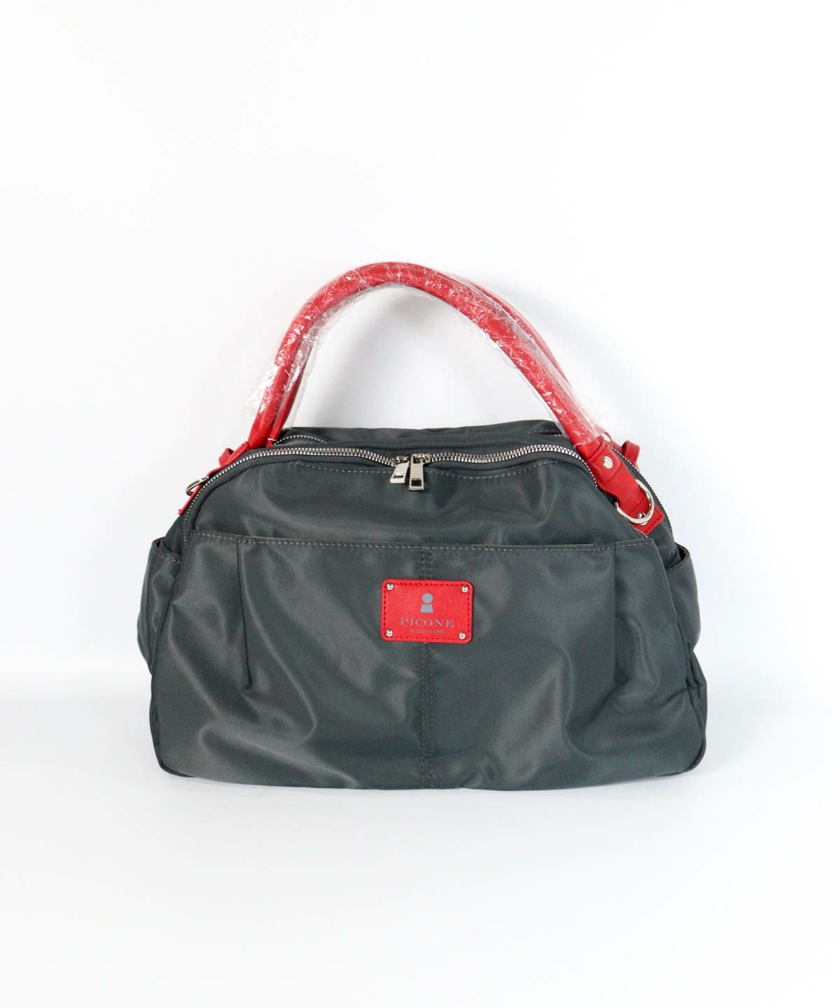 ショルダー付ボストンバッグ（グレー）