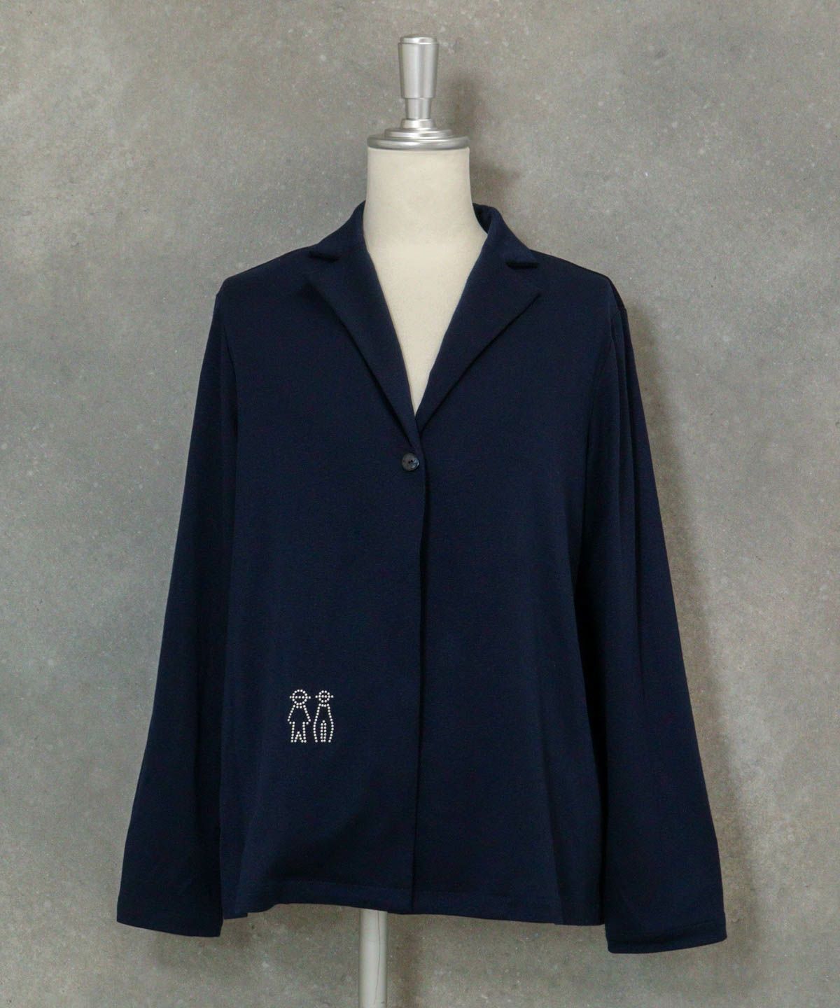 ソフトテーラードジャケット（ネイビー)