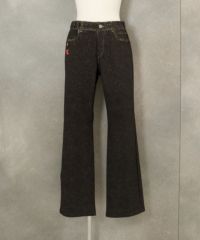 デニム風イージーワイドパンツ（ブラック）