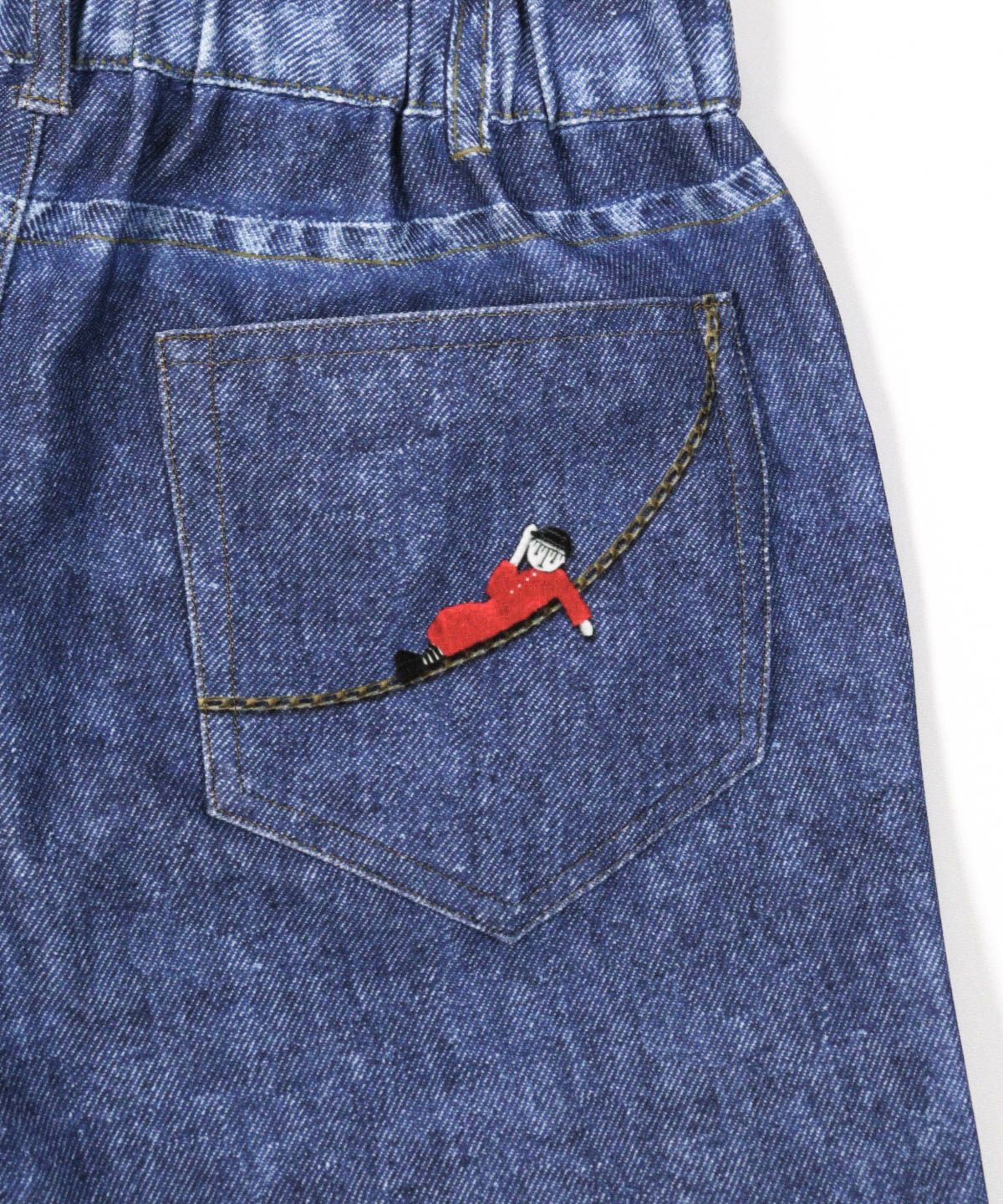 後ポケットデザイン部分（ブルー）