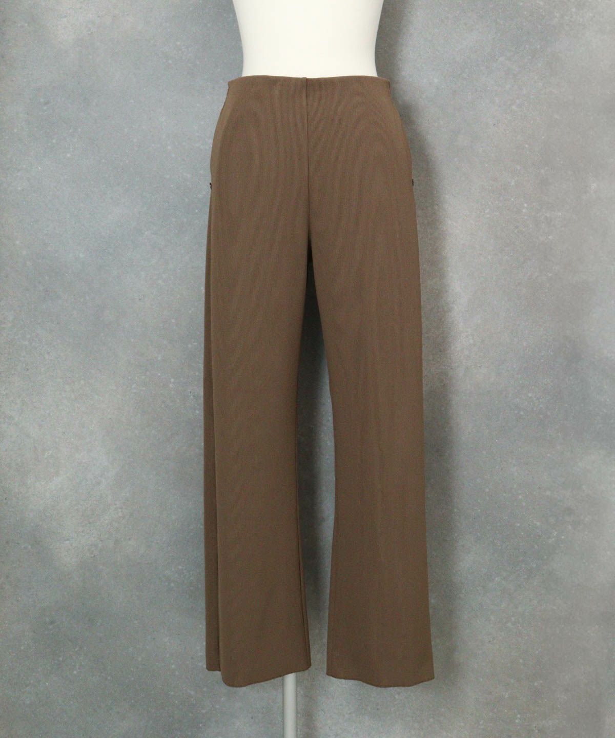 シルキーリブジャージ冷感パンツ（ブラウン）