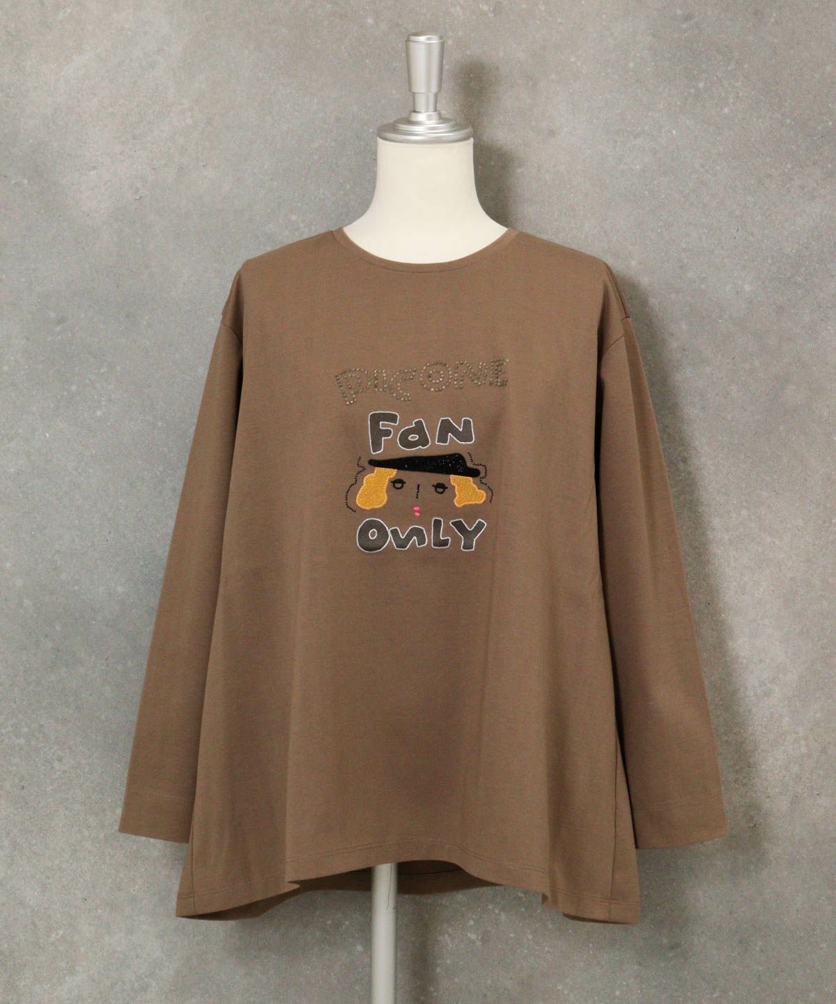 デザインイラスト天竺プルオーバー（ブラウン）