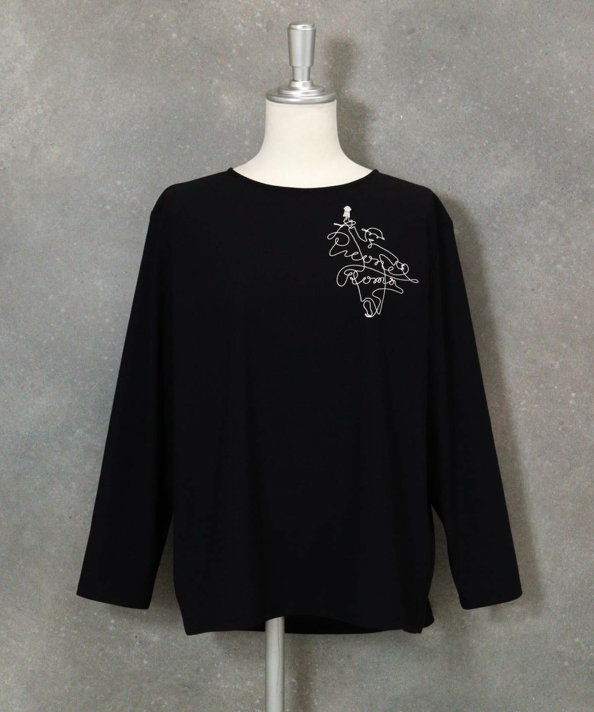 コード刺繍UV冷感プルオーバー（ブラック）