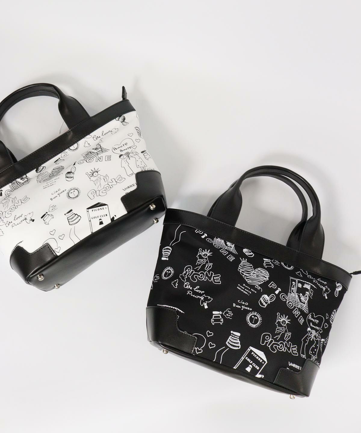 モノトーン総柄カートバッグ（カラーバリエーション）