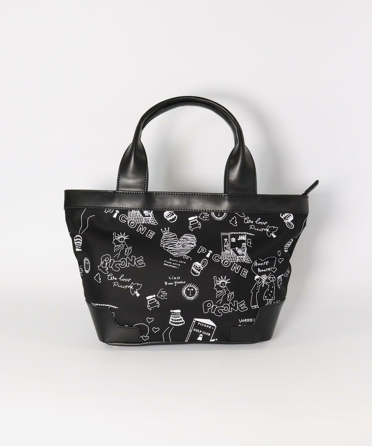 モノトーン総柄カートバッグ（ブラック）