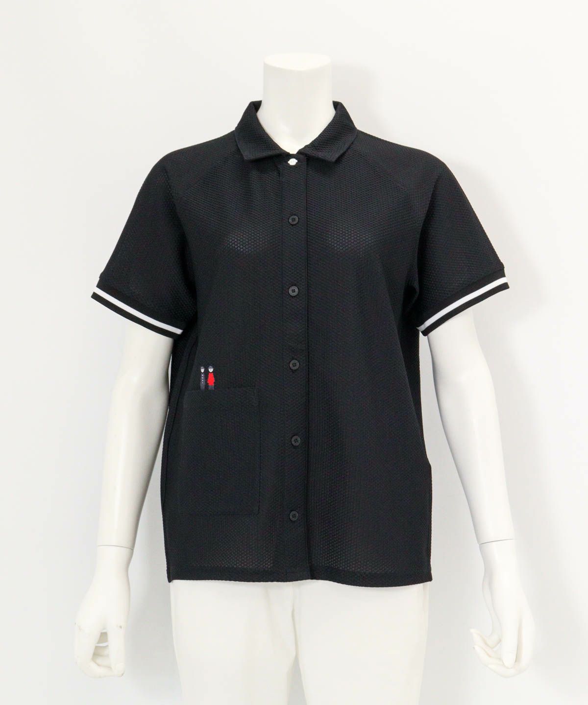 トリコットメッシュ速乾シャツ（ブラック）