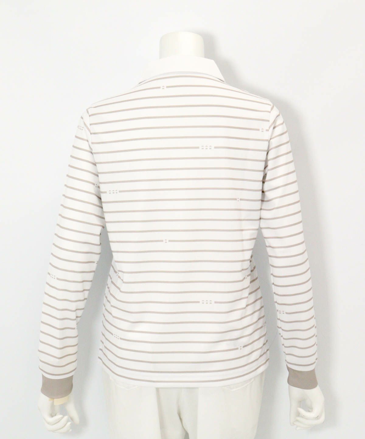 ピコボーダーポロシャツ（ベージュ）後ろ