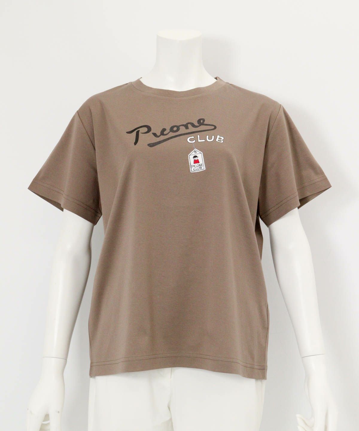 コットン100％UV冷感プリントTシャツ（ブラウン）