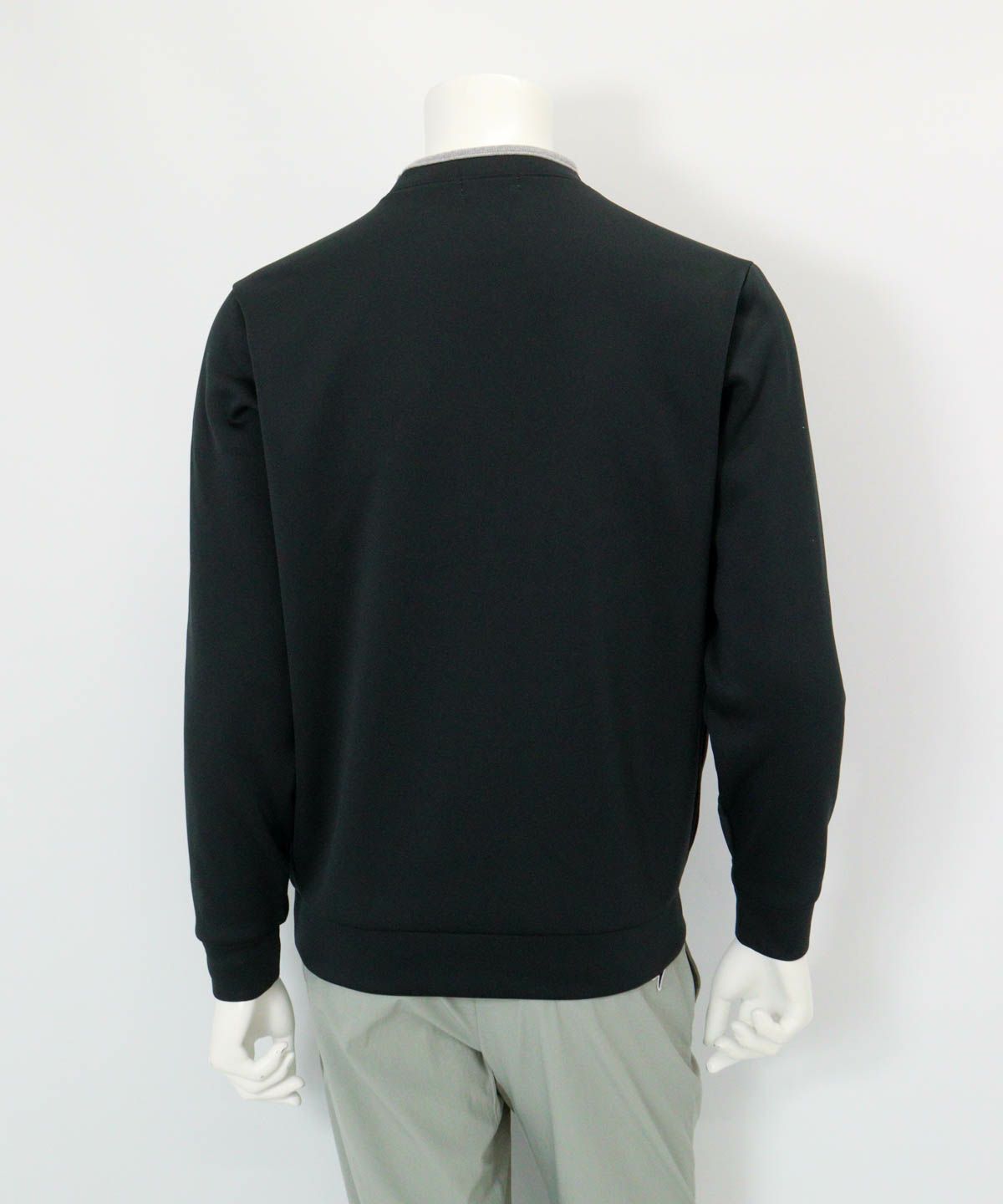 【メンズ】裏起毛ジャージープルオーバー後（ブラック）