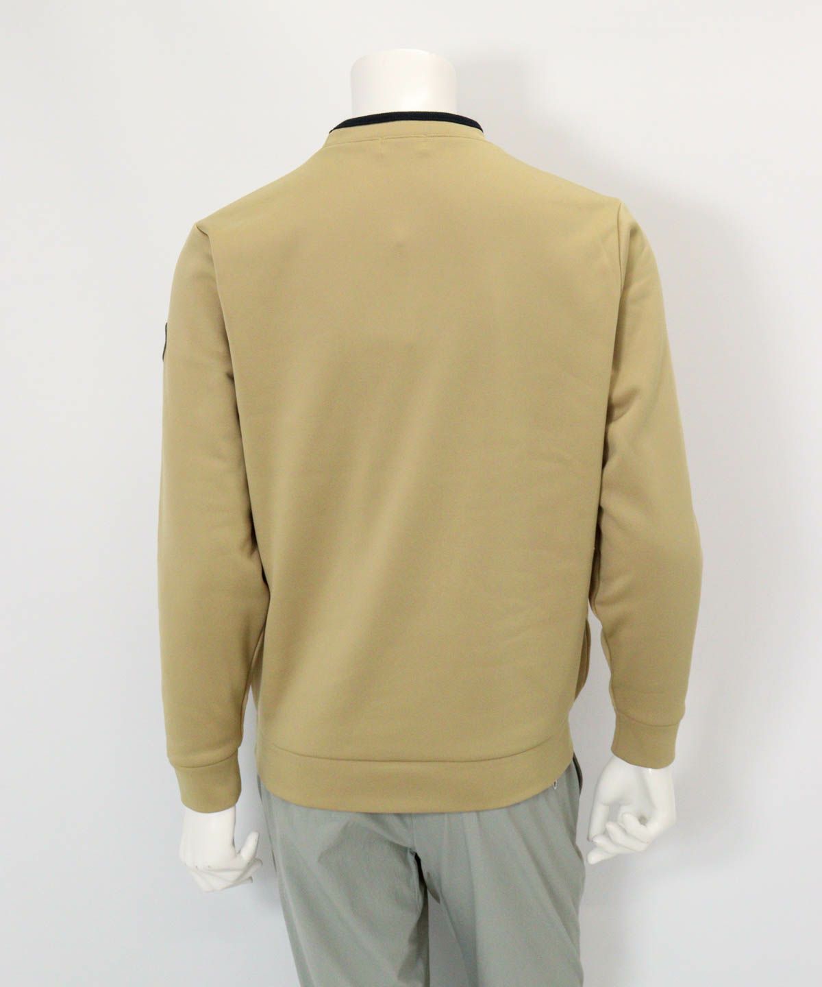 【メンズ】裏起毛ジャージープルオーバー後（ベージュ）