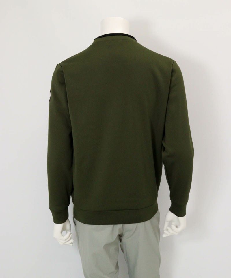 【メンズ】裏起毛ジャージープルオーバー後（カーキ）