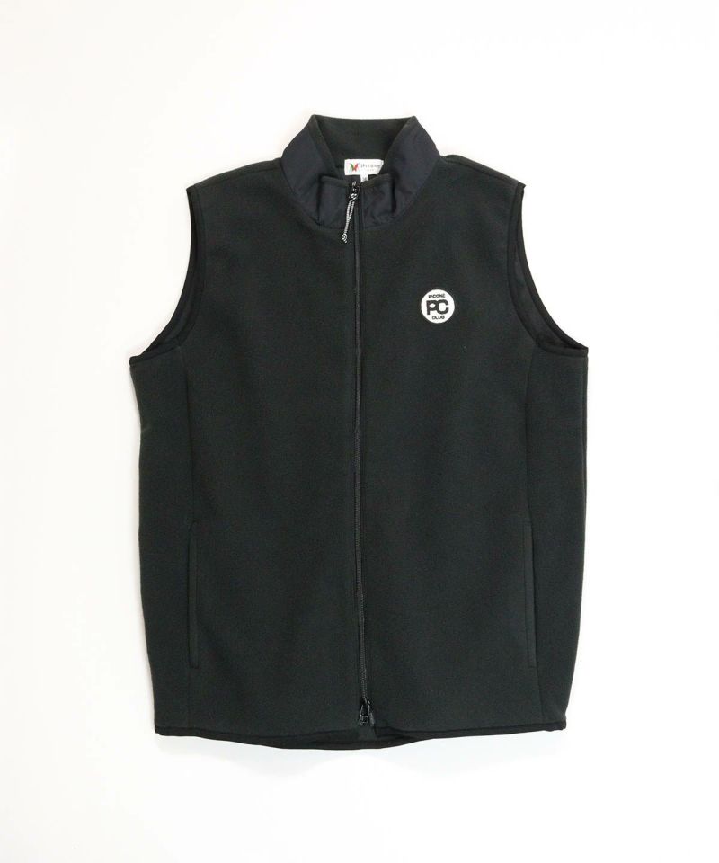 2024秋冬　ピッコーネ　クラブ　ベスト　０２　黒 メンズ】制電フリースジップベスト|ピッコーネクラブ - ゴルフウェアや