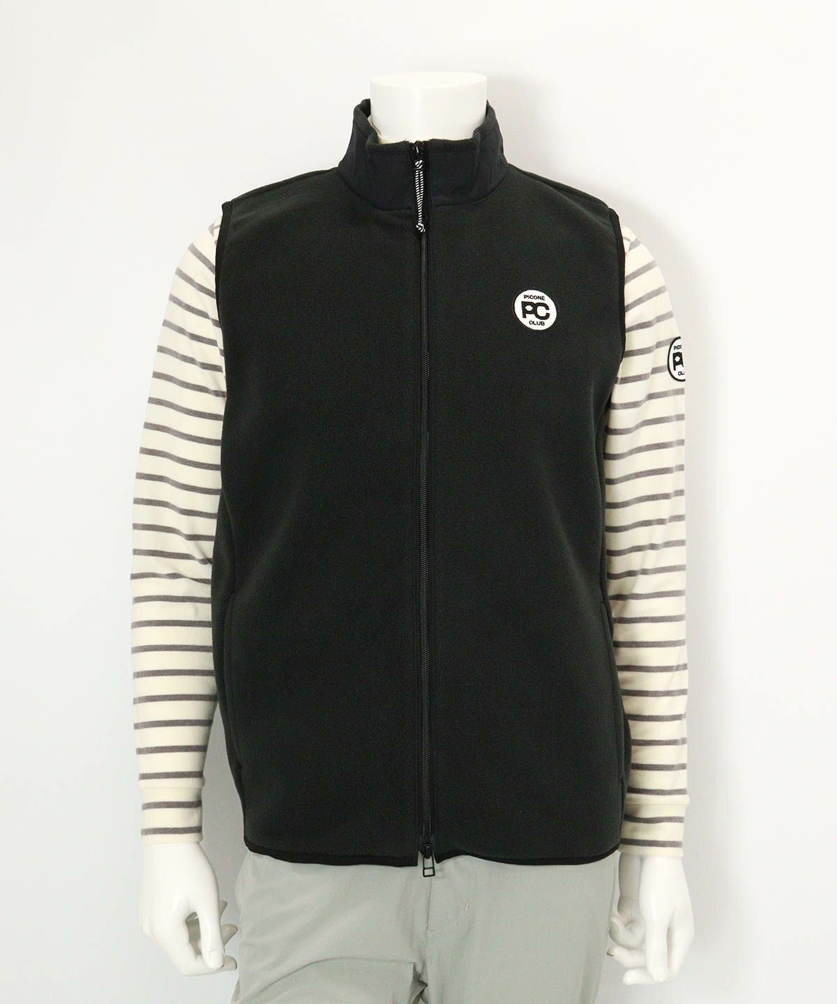 制電フリースジップベスト(ブラック)前