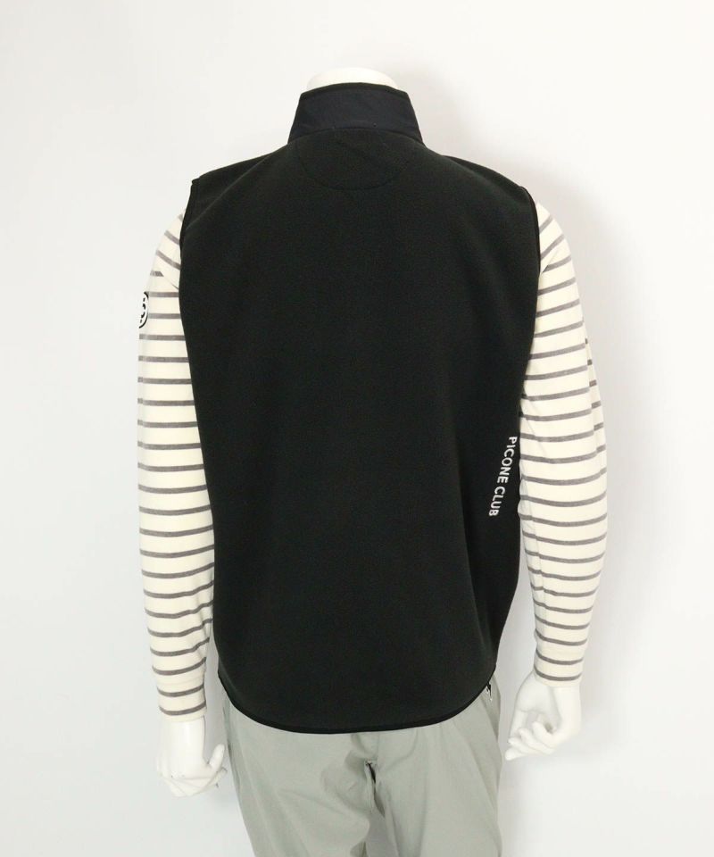 2024秋冬　ピッコーネ　クラブ　ベスト　０２　黒 メンズ】制電フリースジップベスト|ピッコーネクラブ - ゴルフウェアや