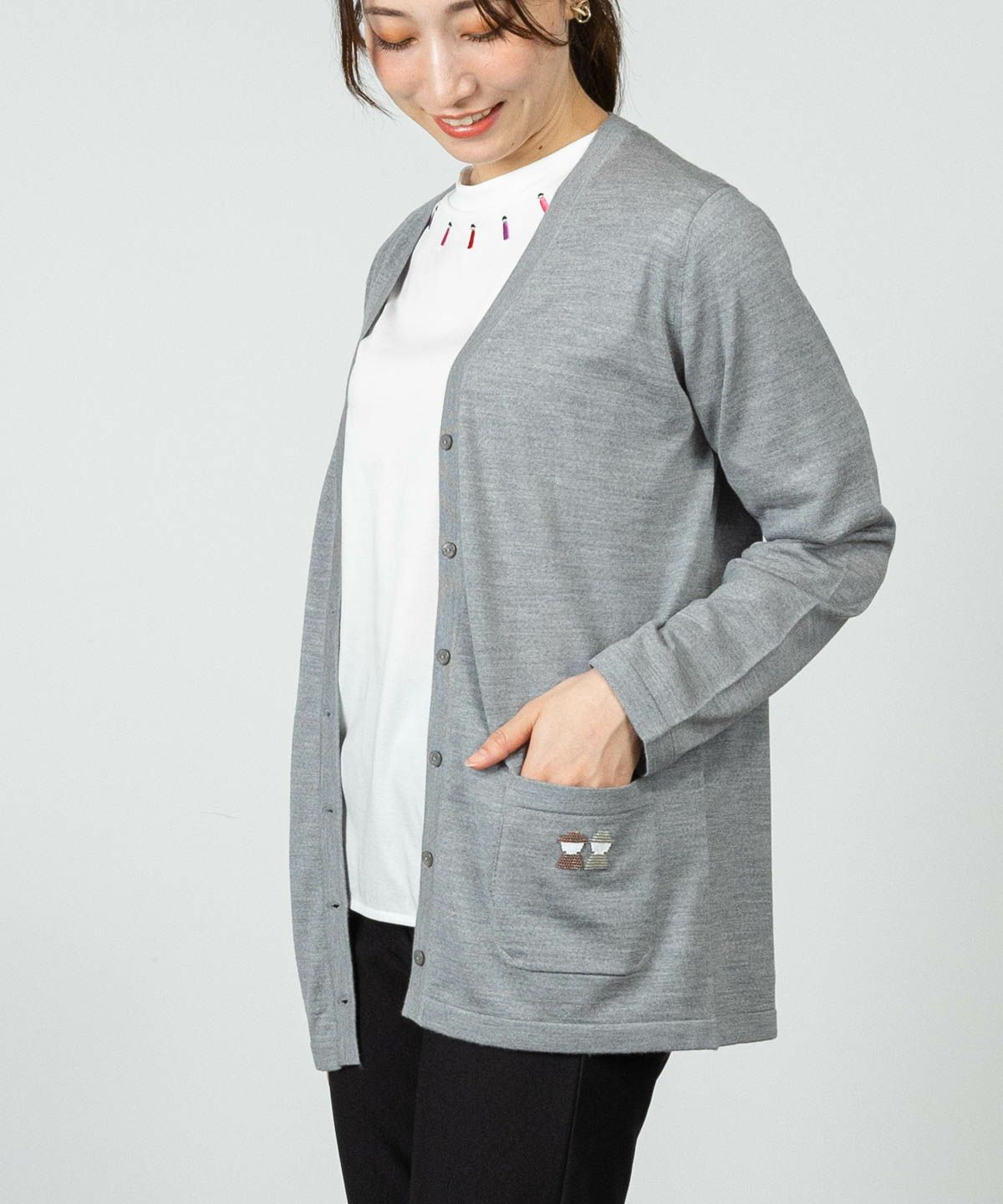 モデル着用画像（ライトグレー）