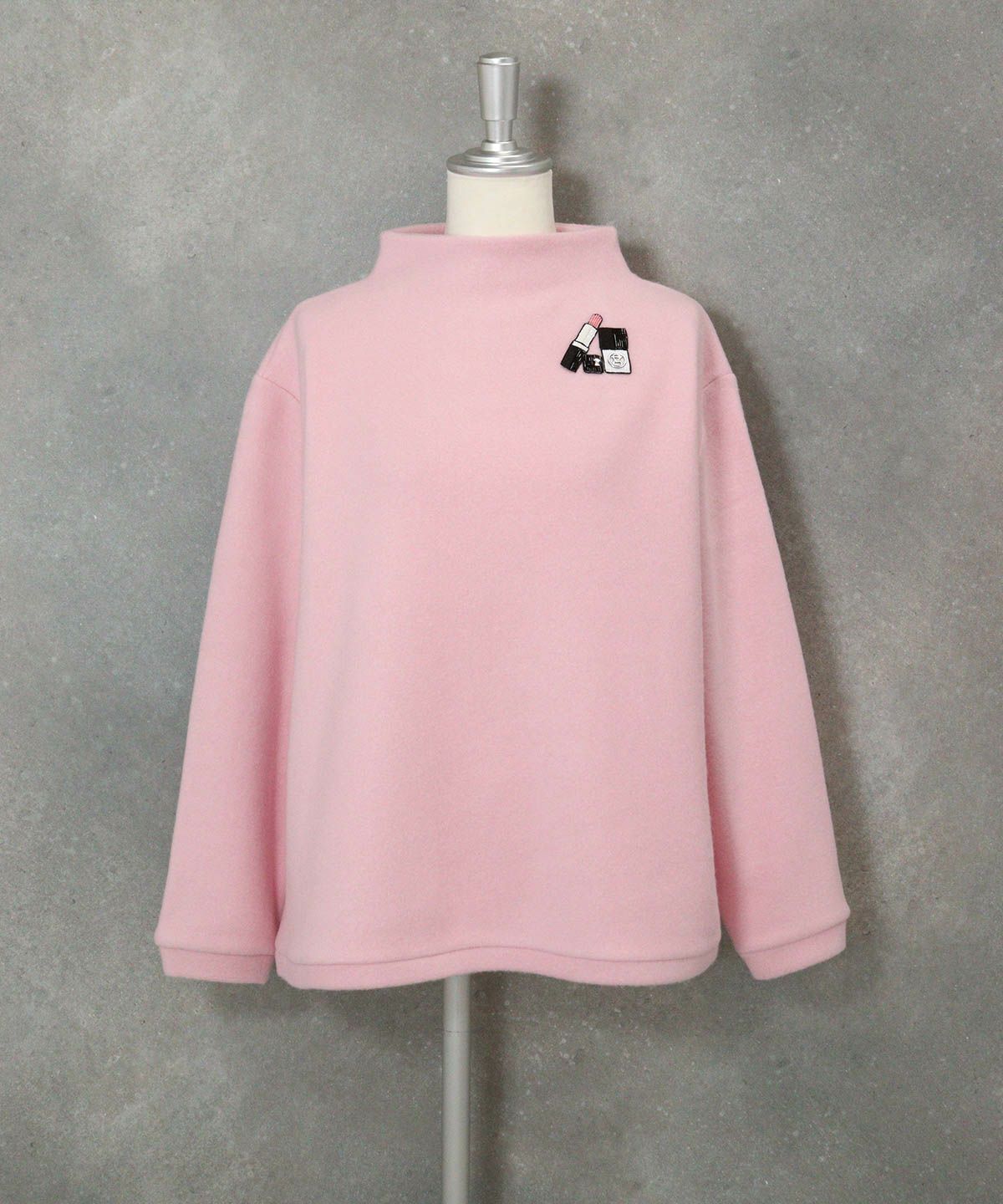 【WEB限定商品】シルク100％フリースプルオーバー(ピンク)前