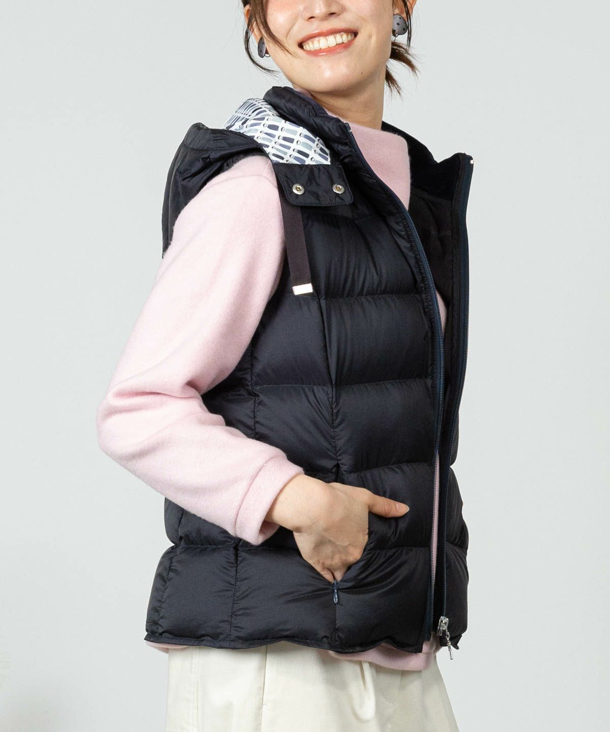 ダウンベスト スタジオピッコーネ レディース グレー　ピッコーネ オンラインストア・店舗限定商品】ダウンベスト|スタジオピッコーネ