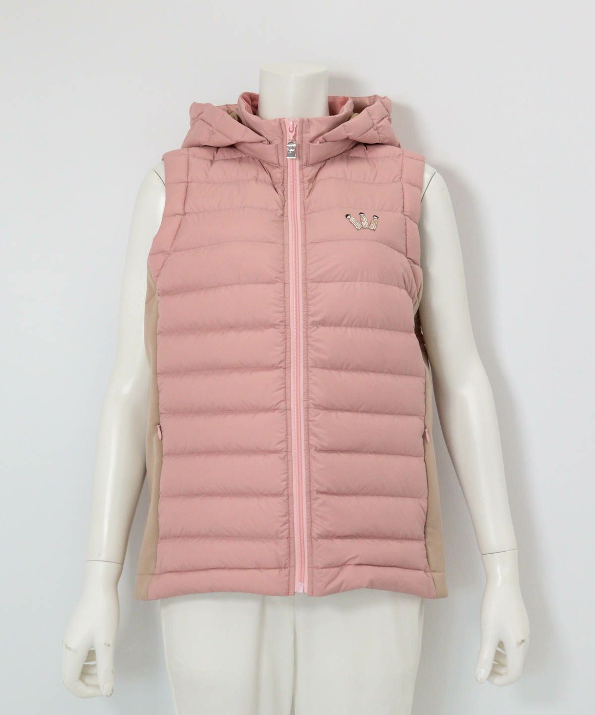 【オンラインストア・店舗限定商品】サイド切替ダウンベスト（ピンク）