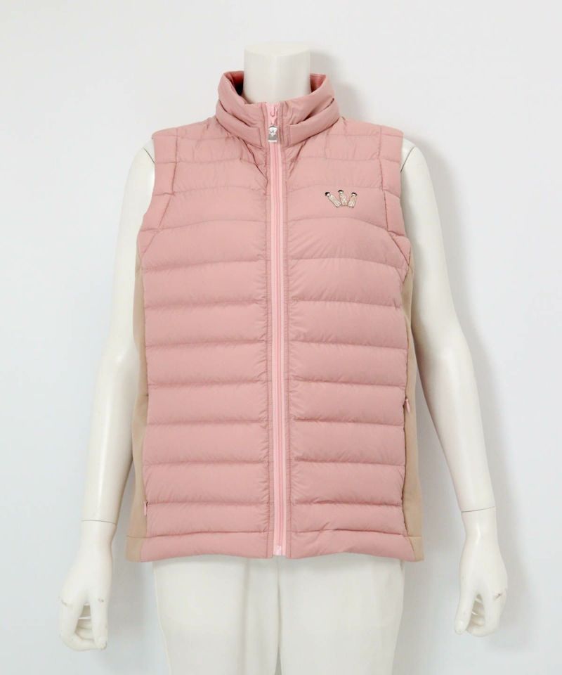 【オンラインストア・店舗限定商品】サイド切替ダウンベスト（ピンク）