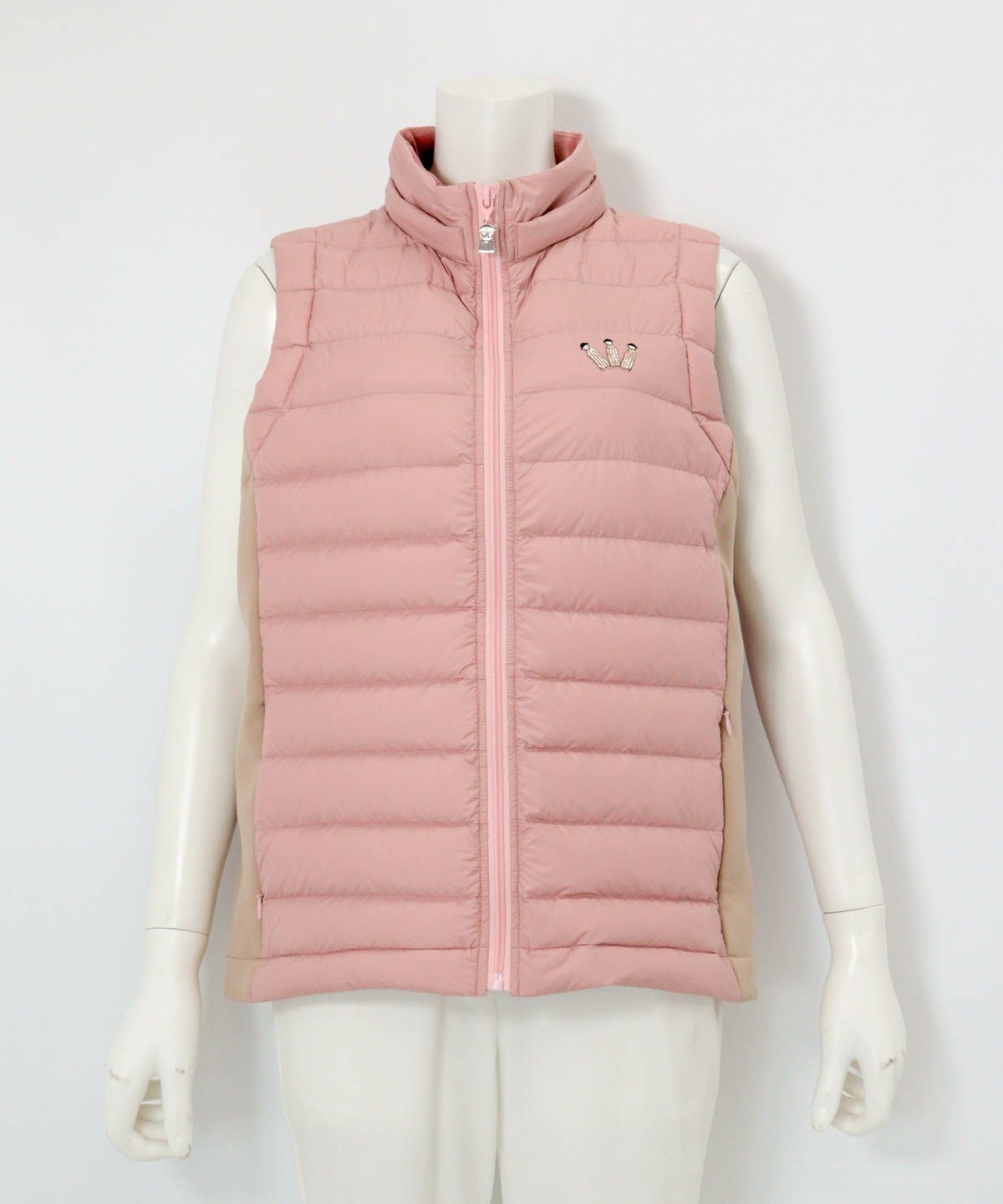 【オンラインストア・店舗限定商品】サイド切替ダウンベスト（ピンク）