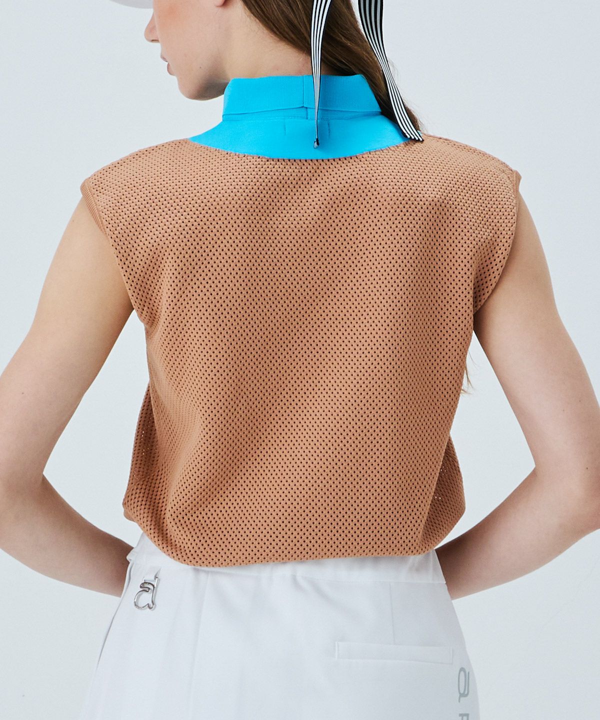 襟付きメッシュニットベスト|アルチビオ - ゴルフウェアや婦人服通販