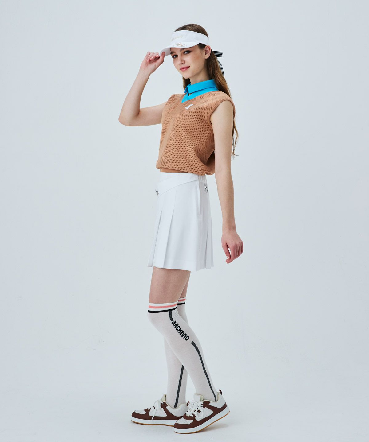 襟付きメッシュニットベスト|アルチビオ - ゴルフウェアや婦人服通販