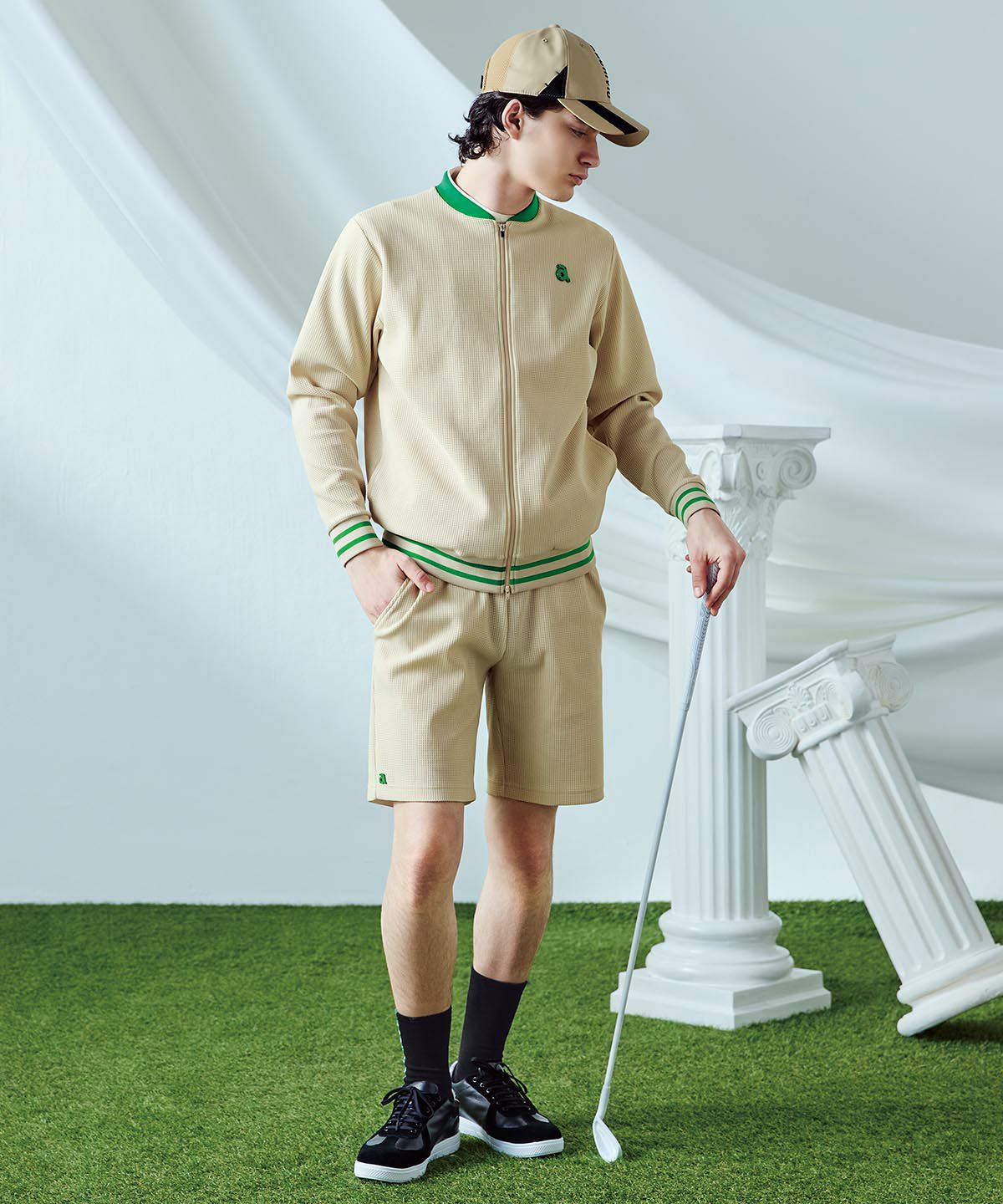 未使用 アルチビオ クローバー柄 中綿 ブルゾン 38 サイズ M ゴルフウェア メンズ】ﾌﾞﾙｿﾞﾝ|アルチビオ - ゴルフウェアや婦人服通販