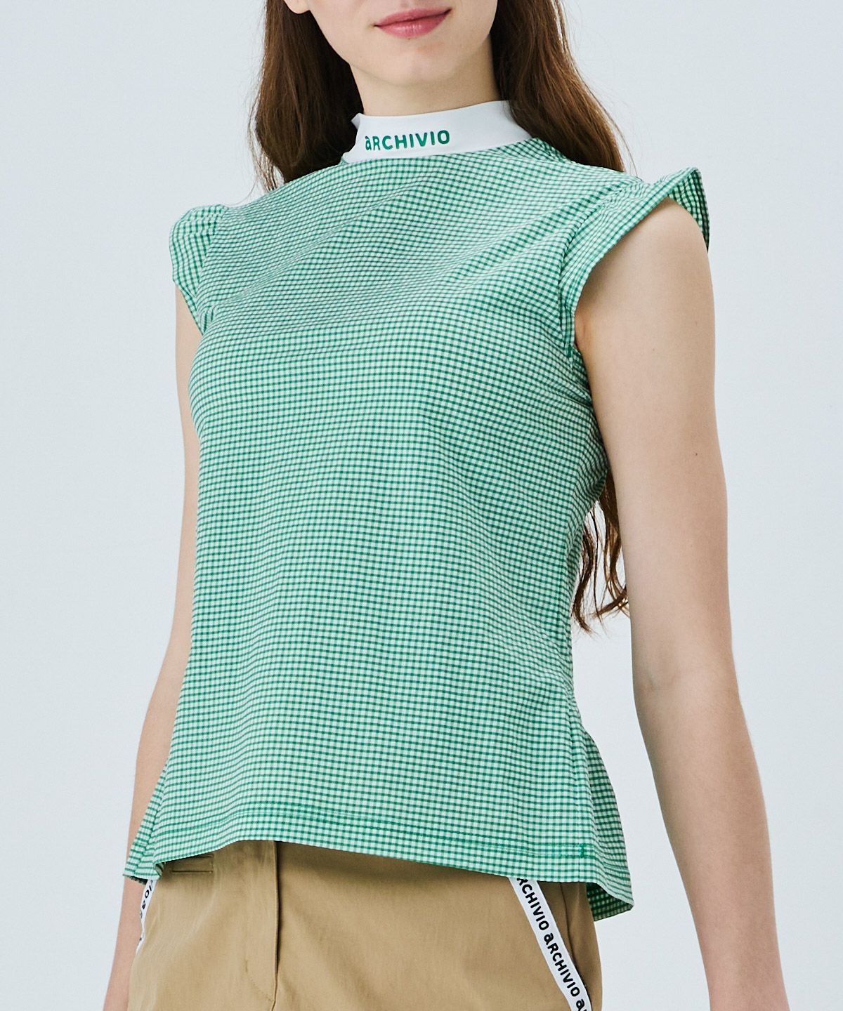 ギンガムフリル冷感プルオーバー|アルチビオ - ゴルフウェアや婦人服通販