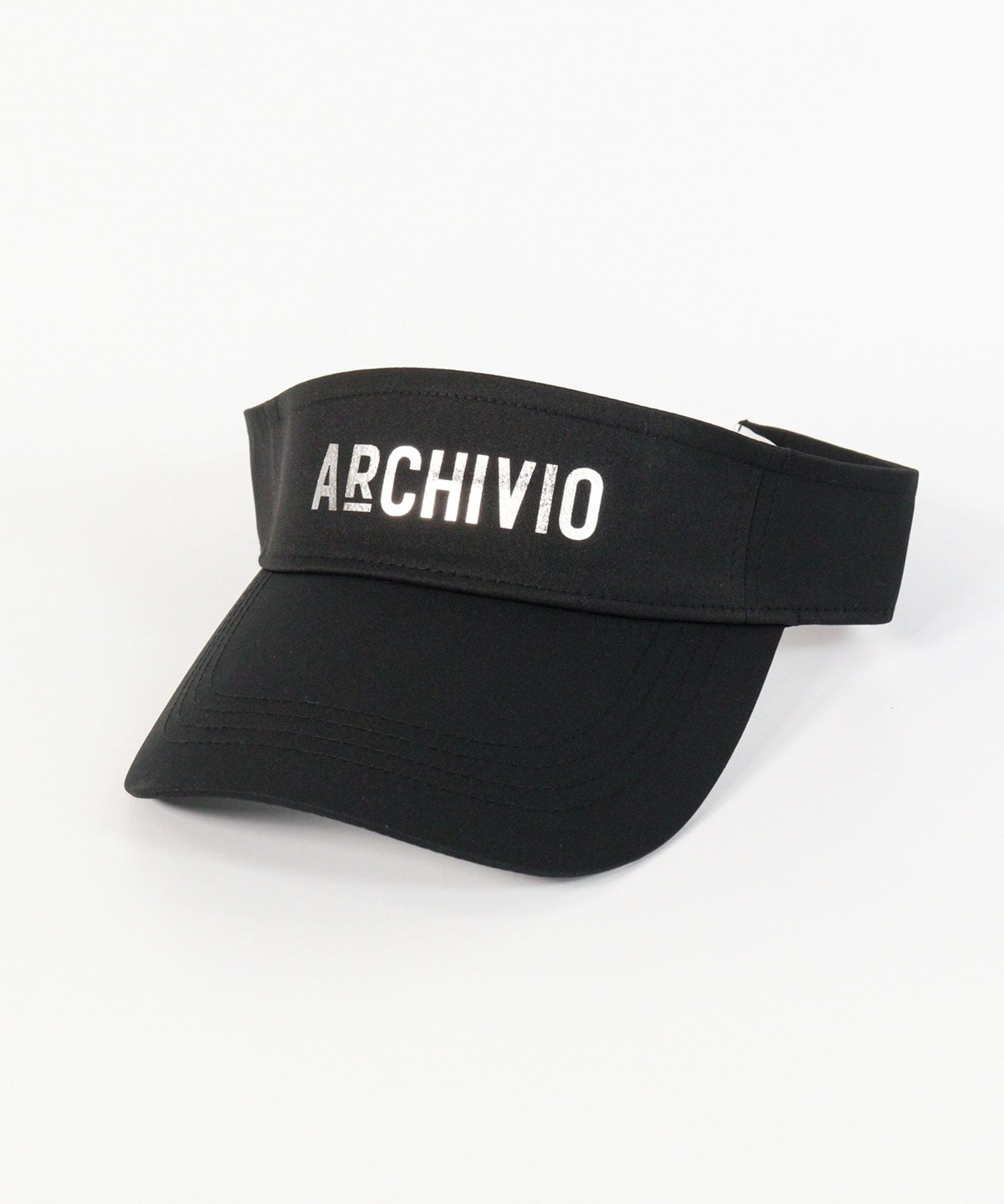 【メンズ】モノトーンロゴサンバイザー(ブラック×シルバー)