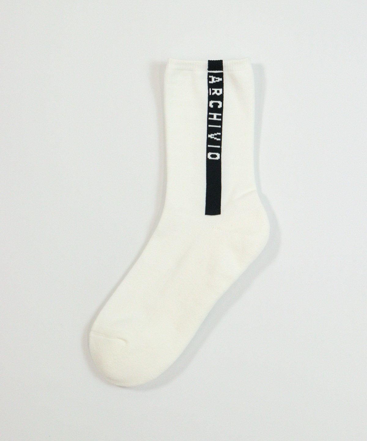 【メンズ】ロゴラインショートソックス(ホワイト×ブラック)