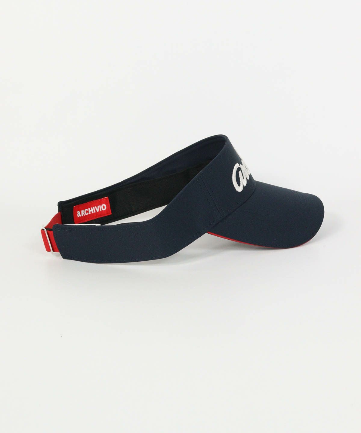 ロゴ刺繍サンバイザー横（ネイビー）