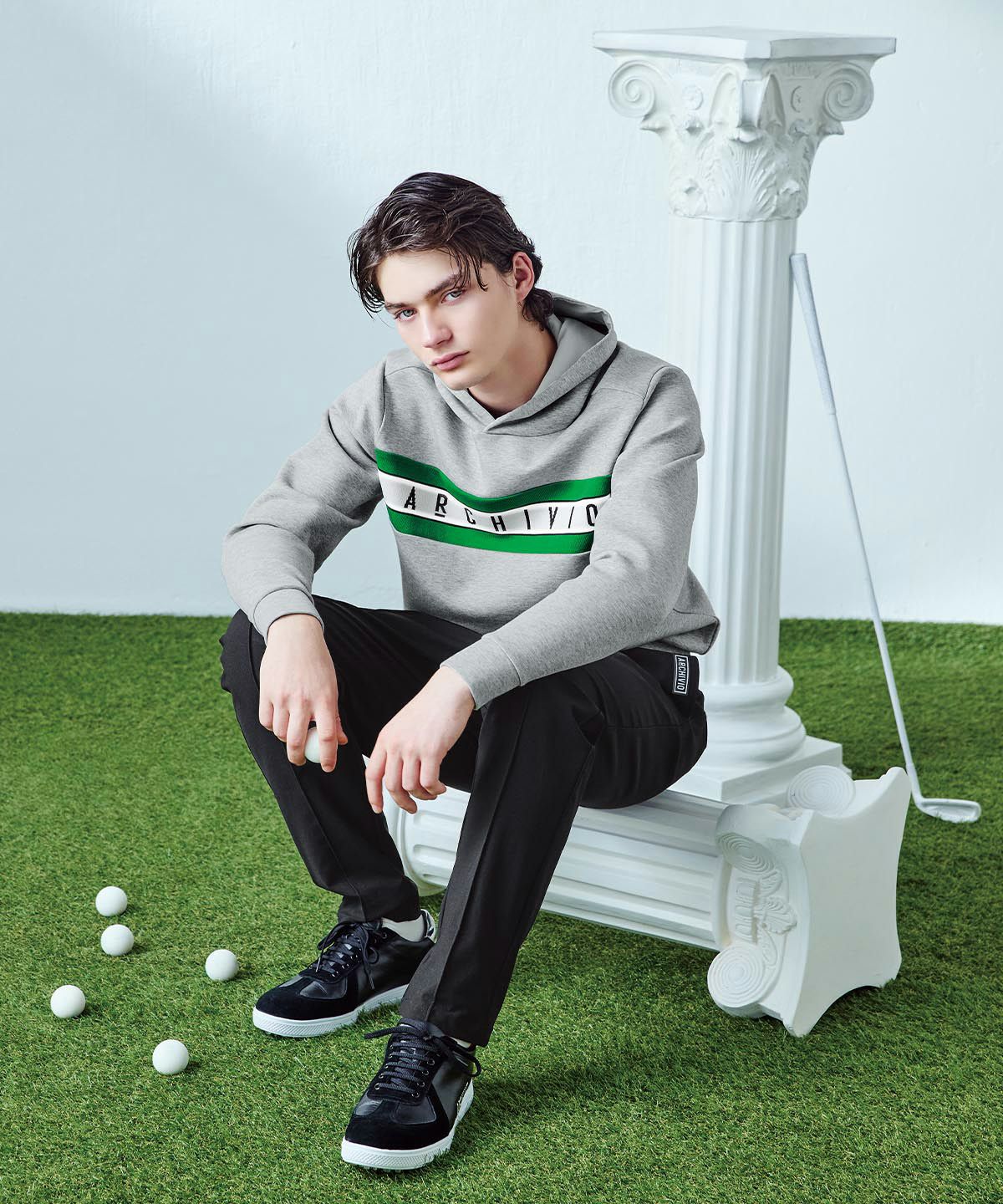 メンズ】ニットロゴフードパーカー|アルチビオ - ゴルフウェアや婦人服通販